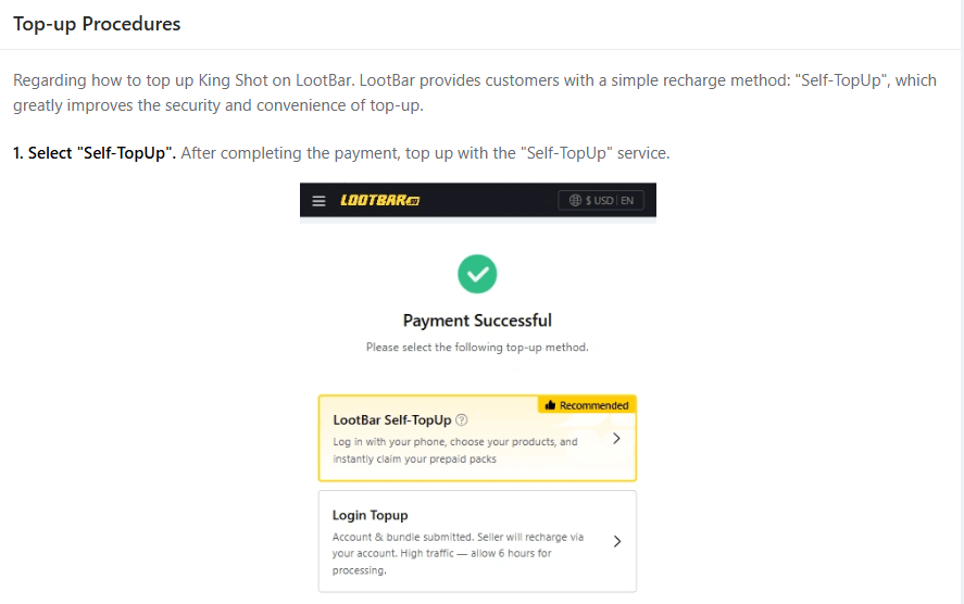 Lootbar top-up guide step 1