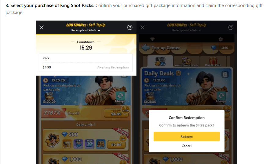 Lootbar top-up guide step 3