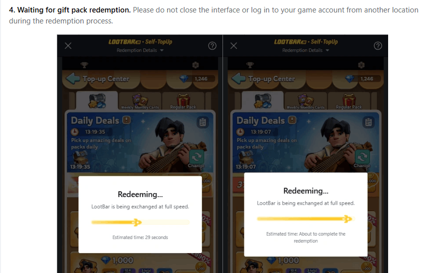 Lootbar top-up guide step 4